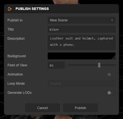 Publish Settings